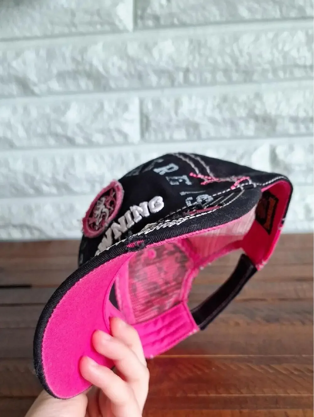 Y2k Browning Pink And Black Country Trucker Hat